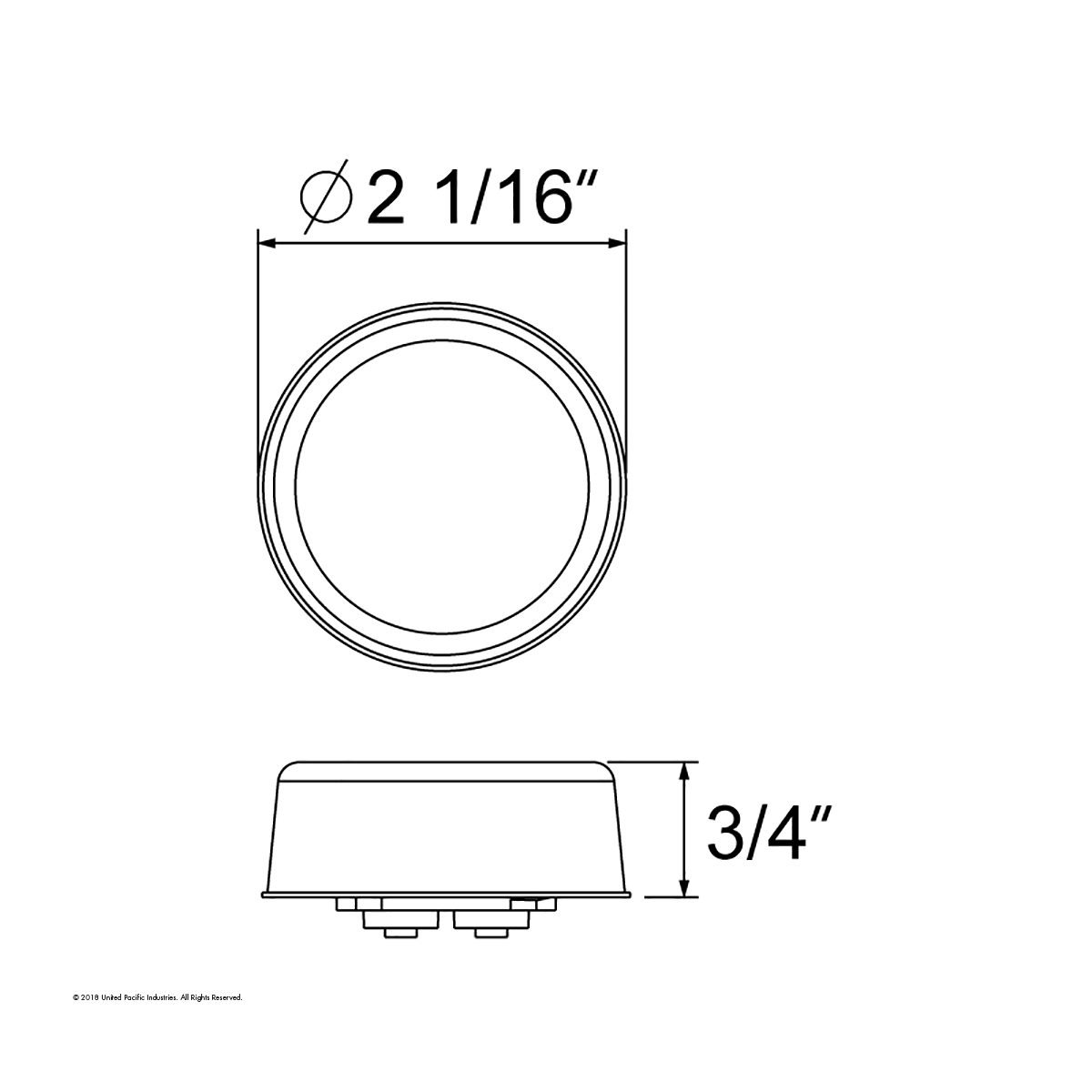 6 LED 2" Round GloLight (Clearance/Marker) - Amber LED/Amber Lens (Bulk) - Thumbnail 5