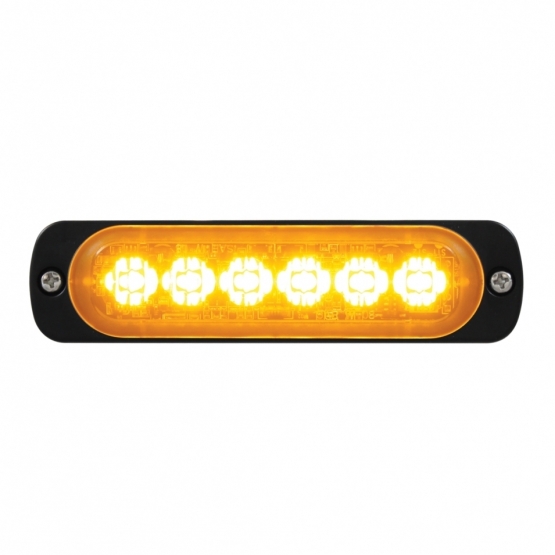 6 High Power LED Super Thin Directional Warning Light - Amber LED (Bulk)