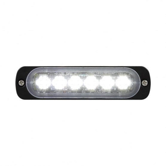 6 High Power LED Super Thin Directional Warning Light - White LED (Bulk)