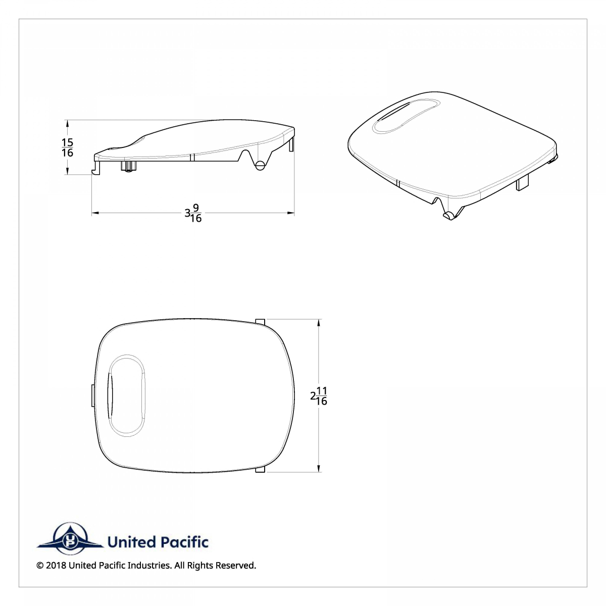 Rectangular Dome Light Lens For 2006+ Peterbilt - Red - Thumbnail 5