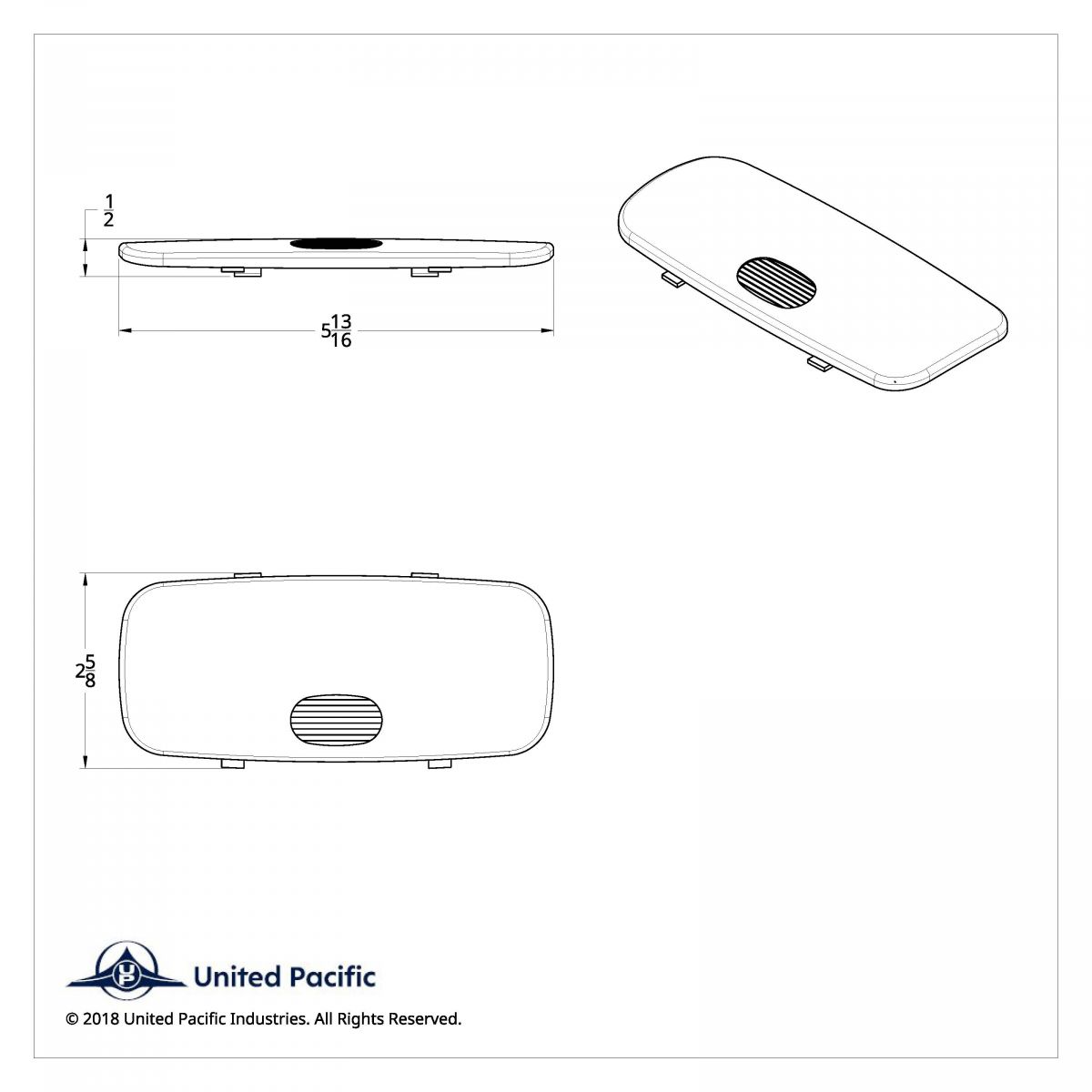 Center Dome Light Lens For 2006+ Peterbilt - Purple - Thumbnail 2