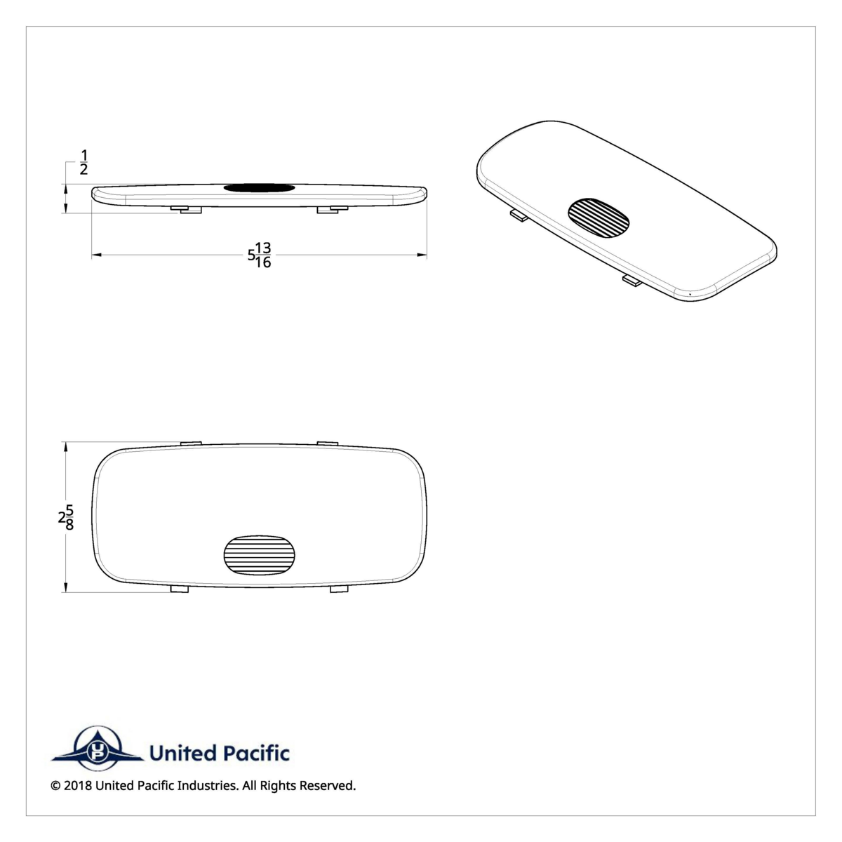 Center Dome Light Lens For 2006+ Peterbilt - Purple - Thumbnail 3