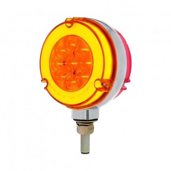 54 LED Single Stud Double Face GloLight (Turn Signal) - Amber & Red LED/Amber & Red Lens - Thumbnail 5