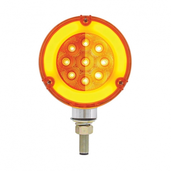 54 LED Single Stud Double Face GloLight (Turn Signal) - Amber & Red LED/Amber & Red Lens - Thumbnail 7