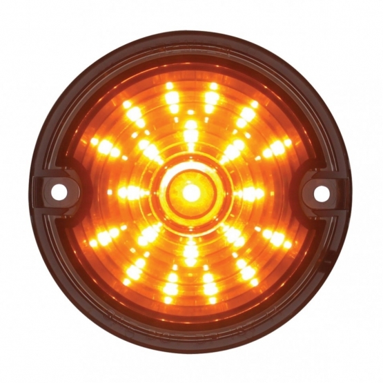 21 LED 3-1/4" Signal Light For Harley Motorcycle With 1156 Plug - Amber LED/Smoke Lens