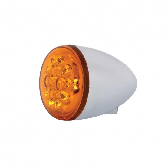 15 LED 2-3/8" Turn Signal Light For Harley Motorcycle- Amber LED/Amber Lens - Thumbnail 6