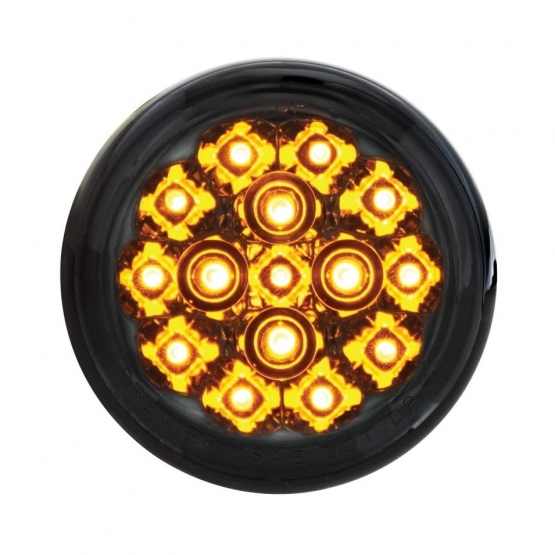 15 LED 2-3/8" Turn Signal Light For Harley Motorcycle- Amber LED/Smoke Lens