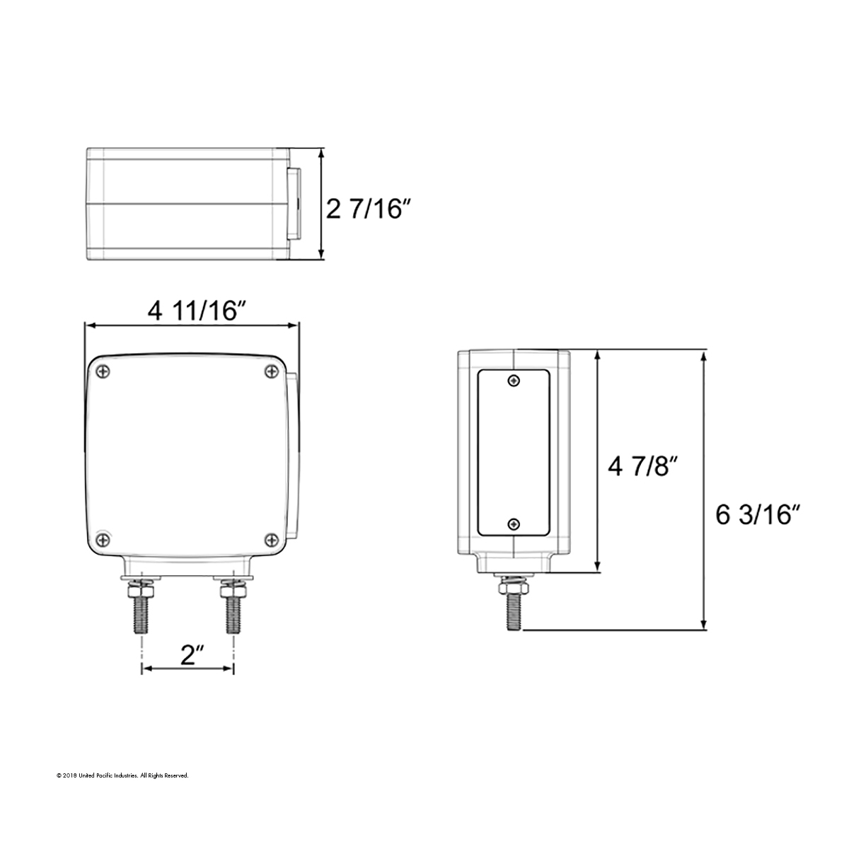 53 LED Double Stud Double Face GloLight With Side Marker (Turn Signal) Driver - Amber & Red LED/Amber & Red Lens - Thumbnail 5