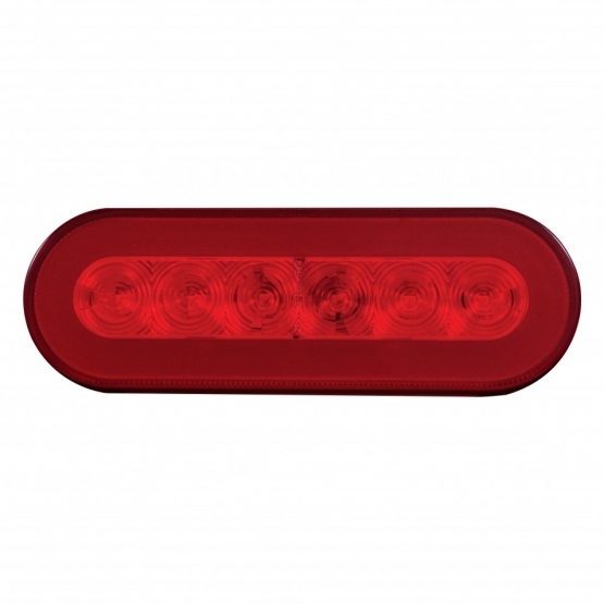 22 LED 6" Oval GloLight (Stop, Turn & Tail) - Red LED/Red Lens - Thumbnail 3