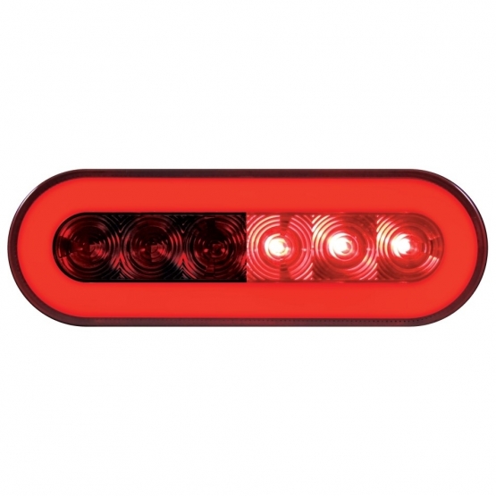 22 LED 6" Oval GloLight (Stop, Turn & Tail) - Red LED/Red Lens - Thumbnail 4