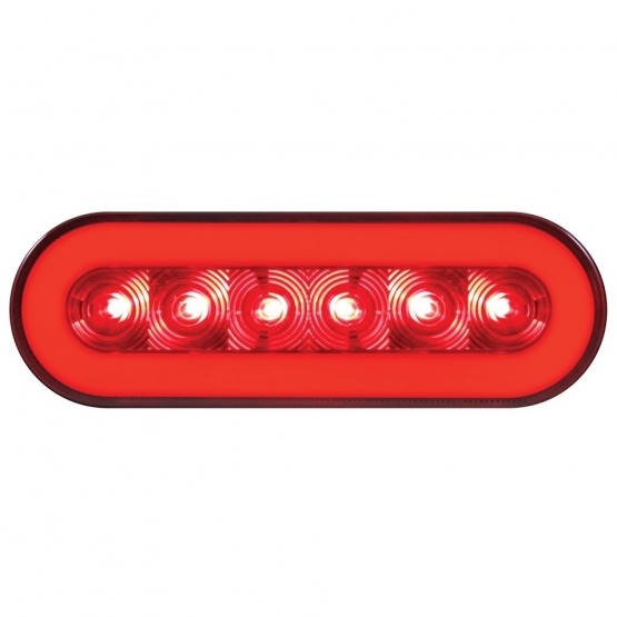 22 LED 6" Oval GloLight Kit (Stop, Turn & Tail) - Red LED/Red Lens (Each) - Thumbnail 2