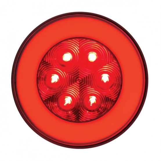 21 LED 4" Round GloLight (Stop, Turn & Tail) - Red LED/Red Lens