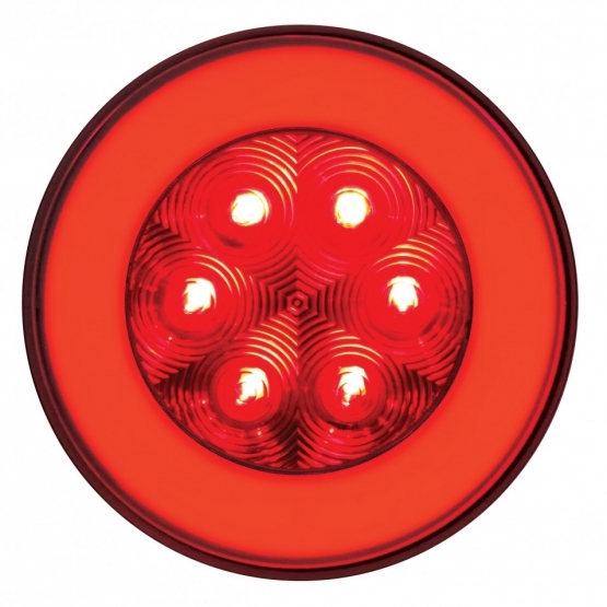 21 LED 4" Round GloLight Kit (Stop, Turn & Tail) - Red LED/Red Lens (Bulk)