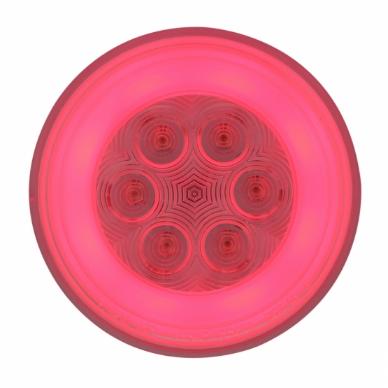 21 LED 4" Round GloLight (Stop, Turn & Tail) - Red LED/Clear Lens - Thumbnail 2
