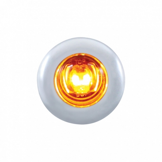 2 LED 3/4" Mini Light With Bezel (Clearance/Marker) - Amber LED/Amber Lens