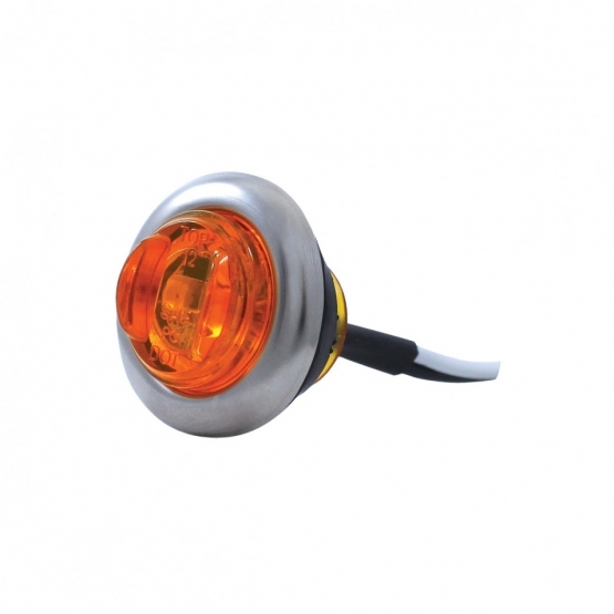 2 LED 3/4" Mini Light With Bezel (Clearance/Marker) - Amber LED/Amber Lens - Thumbnail 3