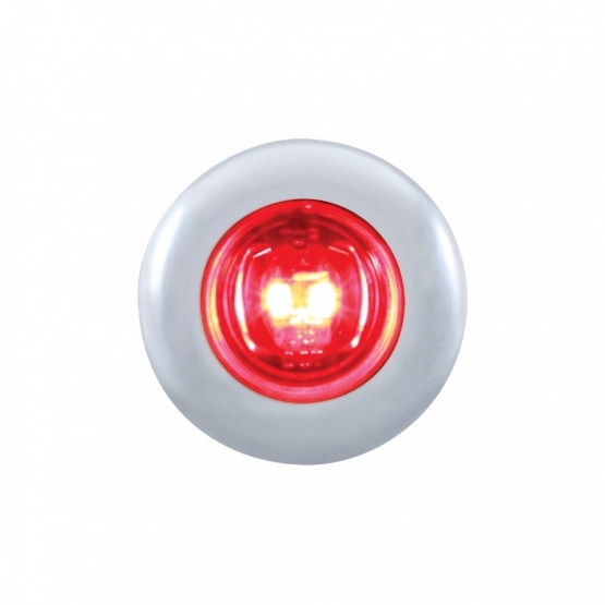 2 LED 3/4" Mini Light With Bezel (Clearance/Marker) - Red LED/Red Lens
