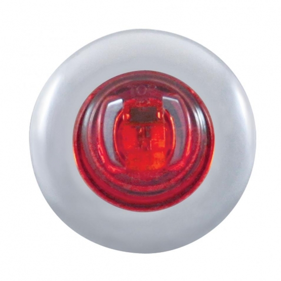 2 LED 3/4" Mini Light With Bezel (Clearance/Marker) - Red LED/Red Lens - Thumbnail 2