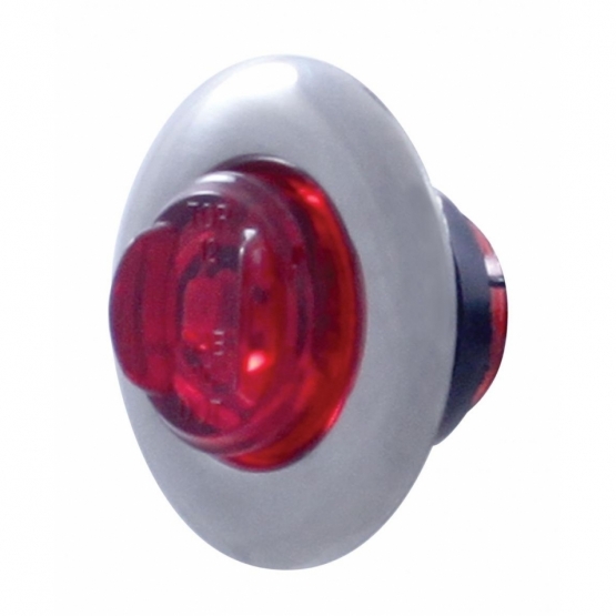 2 LED 3/4" Mini Light With Bezel (Clearance/Marker) - Red LED/Red Lens - Thumbnail 3