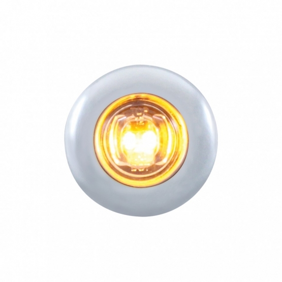 2 LED 3/4" Mini Light With Bezel (Clearance/Marker) - Amber LED/Clear Lens