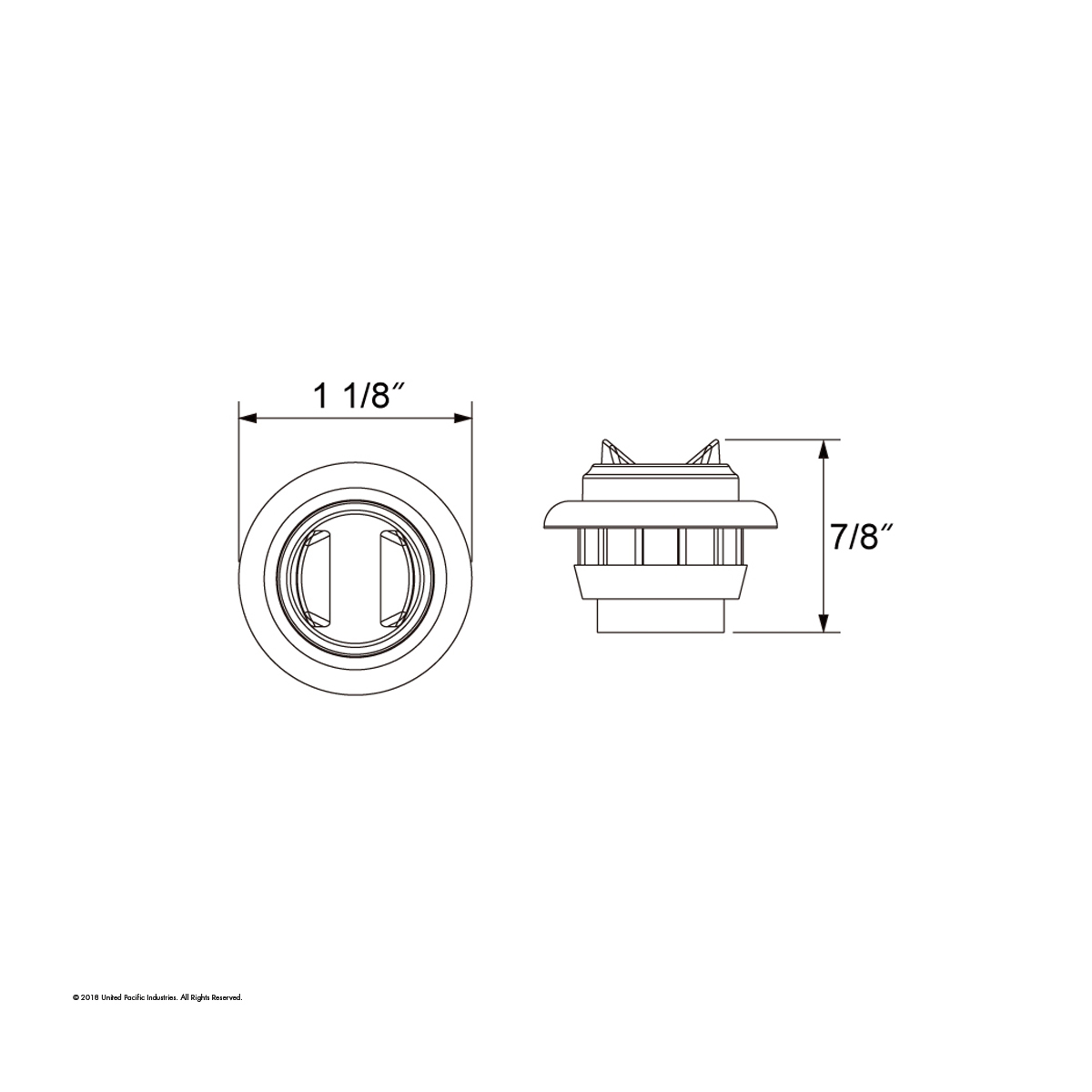 2 LED 3/4" Mini Light With Bezel (Clearance/Marker) - Amber LED/Clear Lens - Thumbnail 4