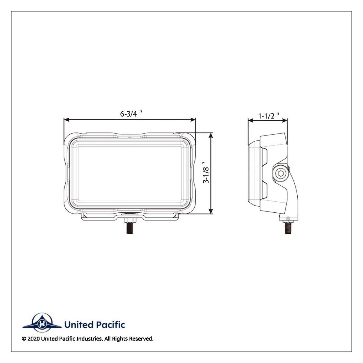 6 High Power LED Rectangular Warning Light With Bracket - Amber LED (Bulk) - Thumbnail 6