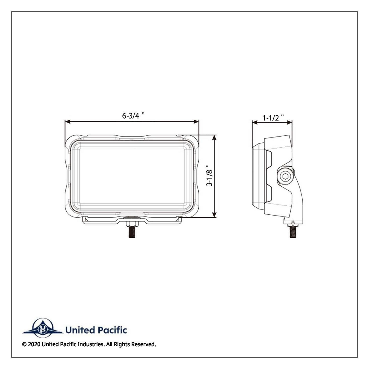 6 High Power LED Rectangular Warning Light With Bracket - Red LED (Bulk) - Thumbnail 6