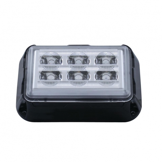6 High Power LED Rectangular Warning Light - Blue LED (Bulk) - Thumbnail 4
