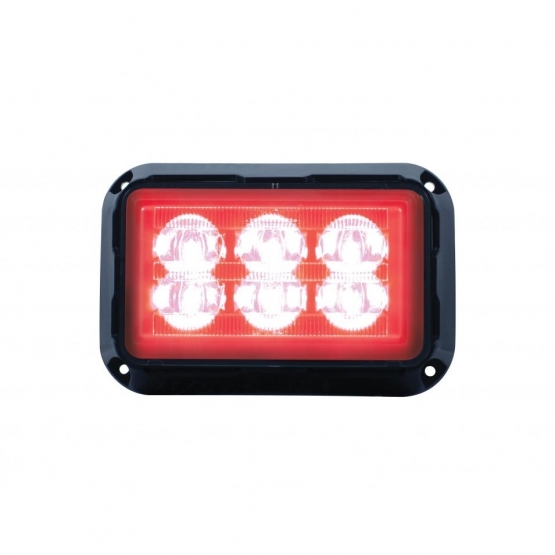 6 High Power LED Rectangular Warning Light - Red LED (Bulk)