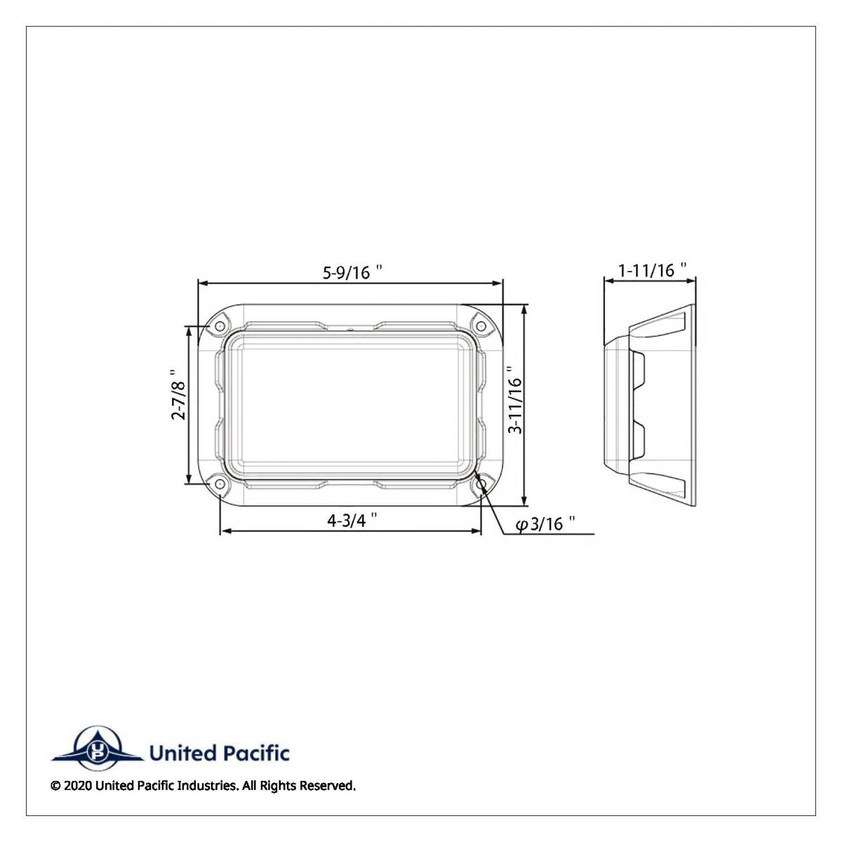 6 High Power LED Rectangular Warning Light - Red LED (Bulk) - Thumbnail 6