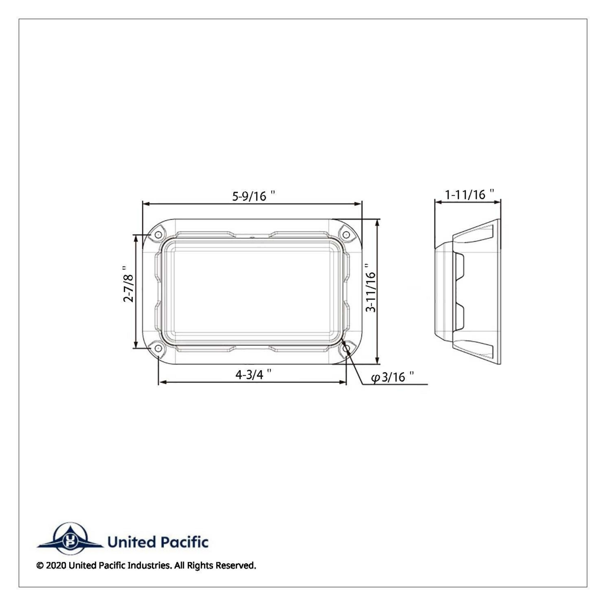 6 High Power LED Rectangular Warning Light - Red LED (Bulk) - Thumbnail 7