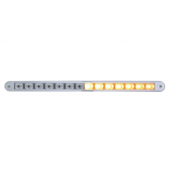 14 LED 12" Auxiliary Warning Light Bar With Bezel - Amber LED/Clear Lens - Thumbnail 3