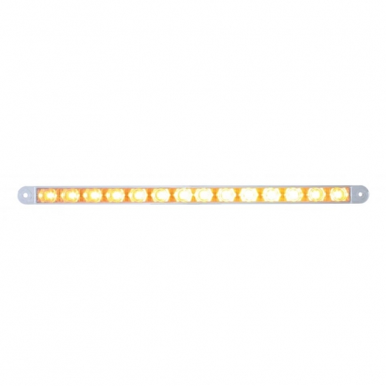 14 LED 12" Auxiliary Warning Light Bar Only - Amber LED/Clear Lens (Bulk)