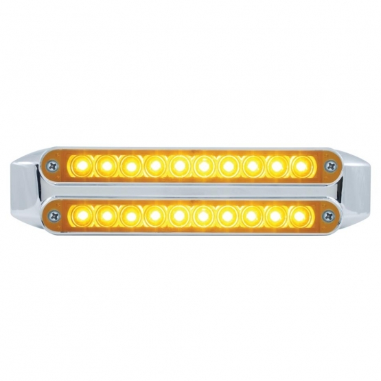 Dual 10 LED 6-1/2" Turn Signal Light Bars - Amber LED/Amber Lens