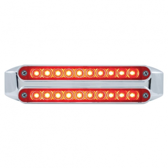 Dual 10 LED 6-1/2" Light Bars (Stop, Turn & Tail) - Red LED/Red Lens