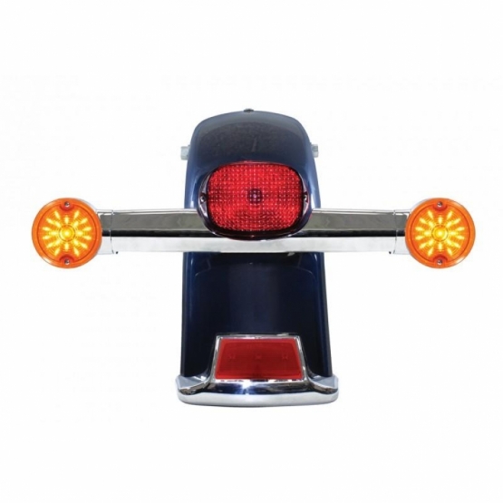 21 LED 3-1/4" Signal Light For Harley Motorcycle With 1156 Plug - Amber LED/Amber Lens - Thumbnail 2