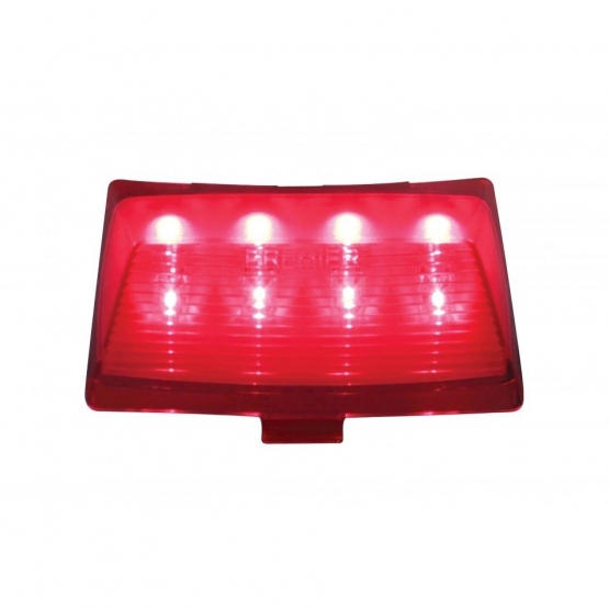 8 LED Fender Tip Light For Harley Motorcycle- Red LED/Red Lens
