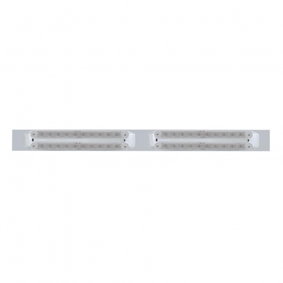 Chrome Top Mud Flap Plate With Four 10 LED 9" Light Bars - Amber LED/Clear Lens (Each)