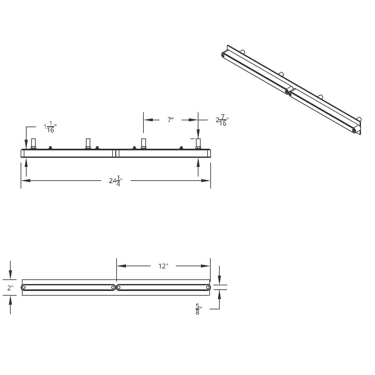 Chrome Top Mud Flap Plate With Two 19 LED 12" Reflector Light Bars - Red LED/Clear Lens (Each) - Thumbnail 2