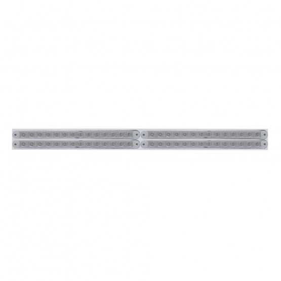 Chrome Top Mud Flap Plate With Four 14 LED 12" Light Bars - Red LED/Clear Lens (Each)