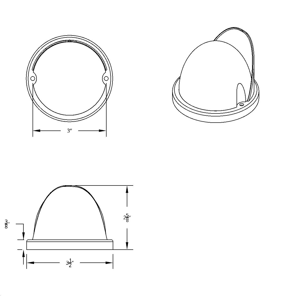 17 LED Beehive Flush Mount Kit With Visor - Amber LED/Clear Lens - Thumbnail 3
