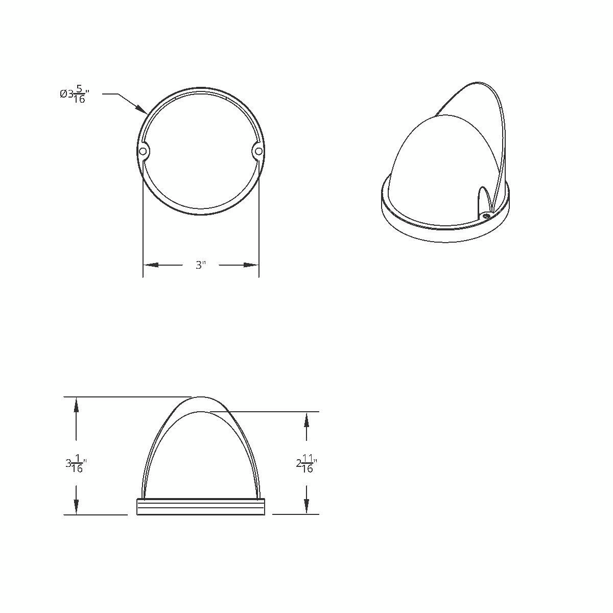 17 LED Dual Function Watermelon Clear Reflector Flush Mount Kit With Visor - Red LED/Red Lens - Thumbnail 2