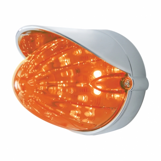 19 LED Watermelon Grakon 1000 Flush Mount Kit With Visor - Amber LED/Dark Amber Lens