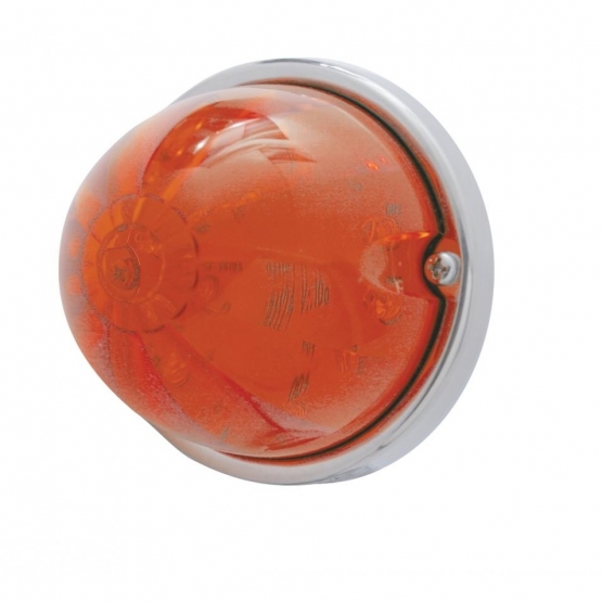 17 LED Watermelon Flush Mount Kit With Low Profile Bezel - Amber LED/Dark Amber Lens