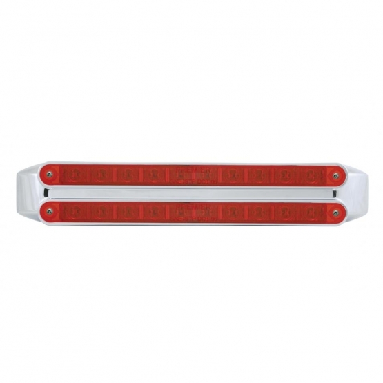 Dual 10 LED 9" Light Bars (Stop, Turn & Tail) - Red LED/Red Lens - Thumbnail 2