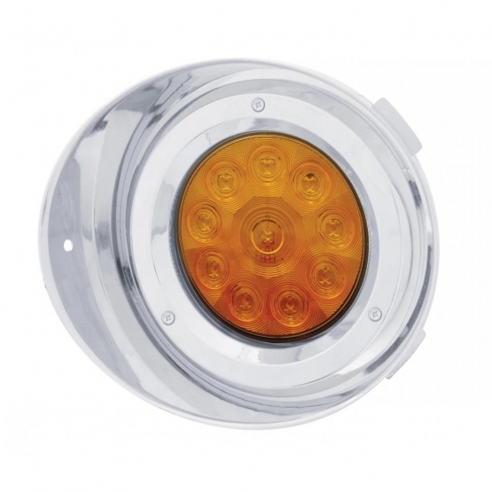 10 LED Freightliner Daytime Running Light Conversion Kit Without Visor (Driver) - Amber LED/Amber Lens