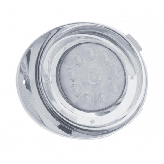 10 LED Freightliner Daytime Running Light Conversion Kit With Visor (Driver) - Amber LED/Clear Lens