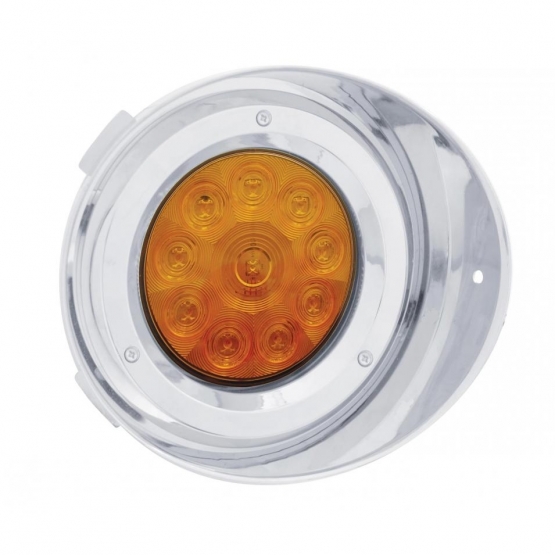 10 LED DRL Conversion Kit Without Visor For Pre-2005 Freightliner Century- Passenger -Amber LED & Lens