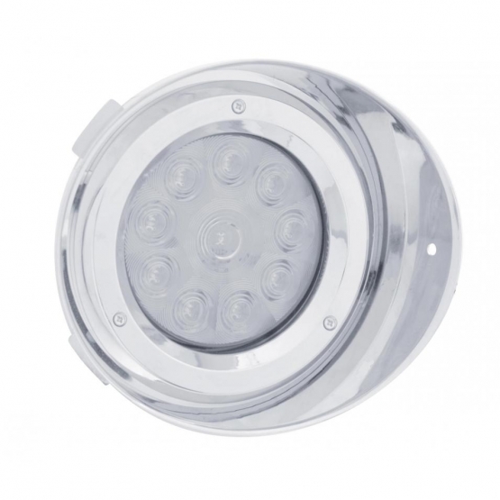 10 LED DRL Conversion Kit Without Visor For Pre-2005 Freightliner Century- Passenger -Amber LED/Clear Lens