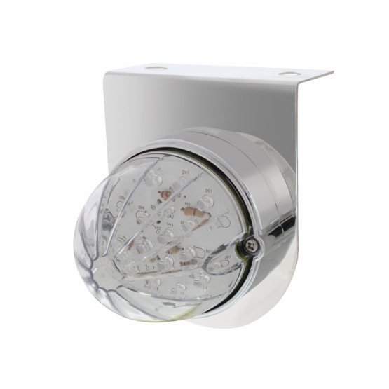 Stainless Light Bracket With 19 LED Bullet Style Grakon 1000 Light - Amber LED/Clear Lens